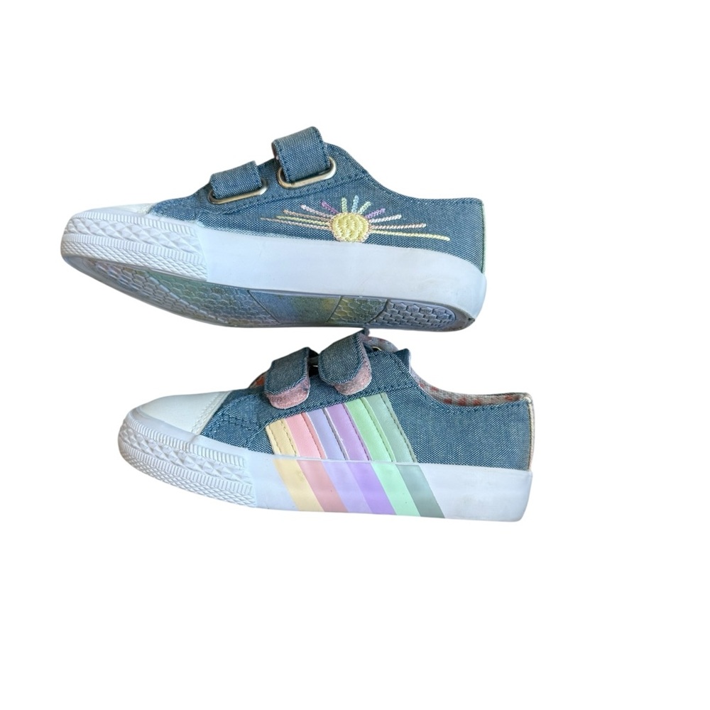 Tommy Bahama Kids Denim Sneakers with Pastel Stripes